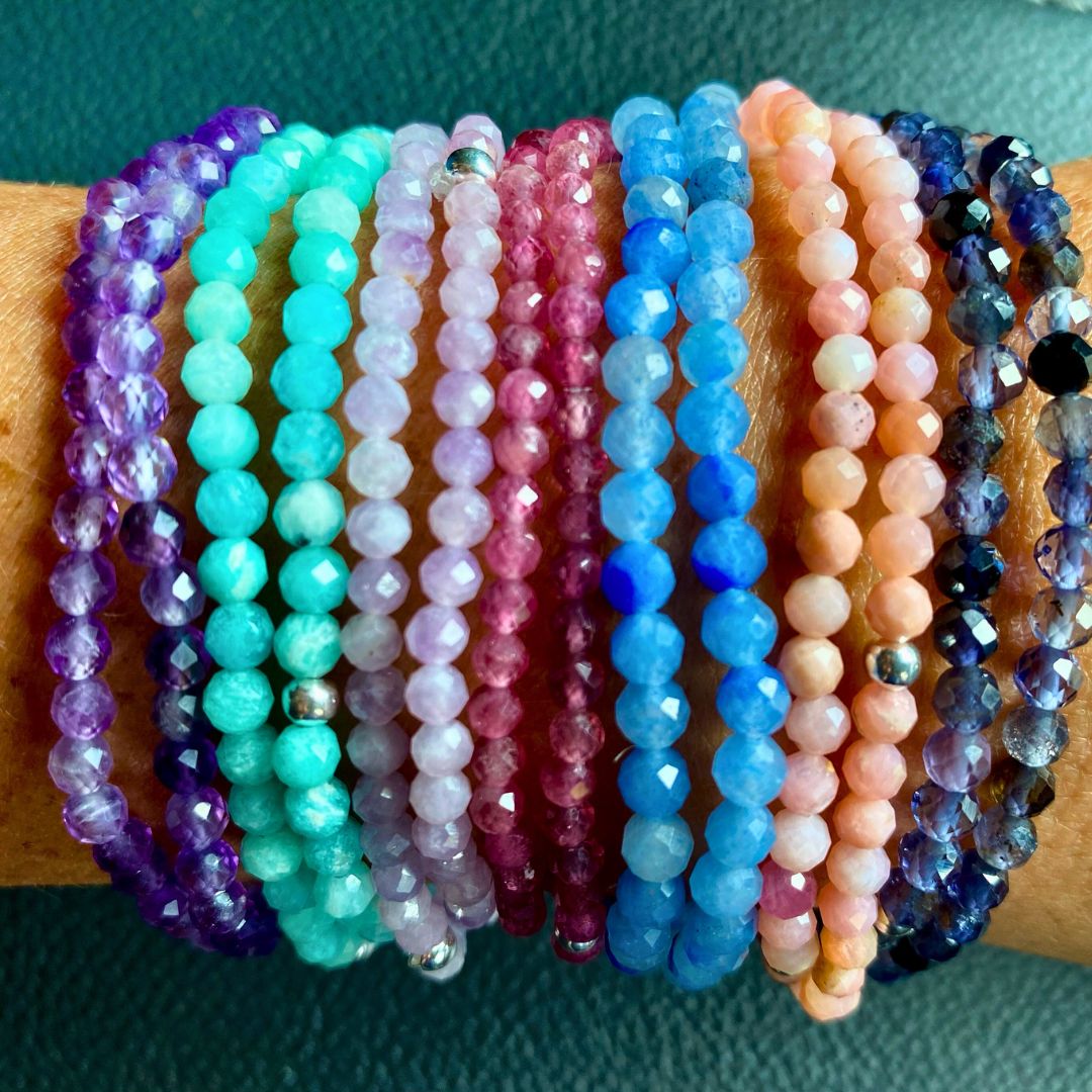 Pulseras de Piedras Semipreciosas cuadradas